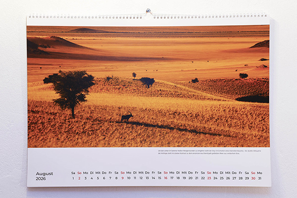 Namibia Kalender 2026 August 600x400